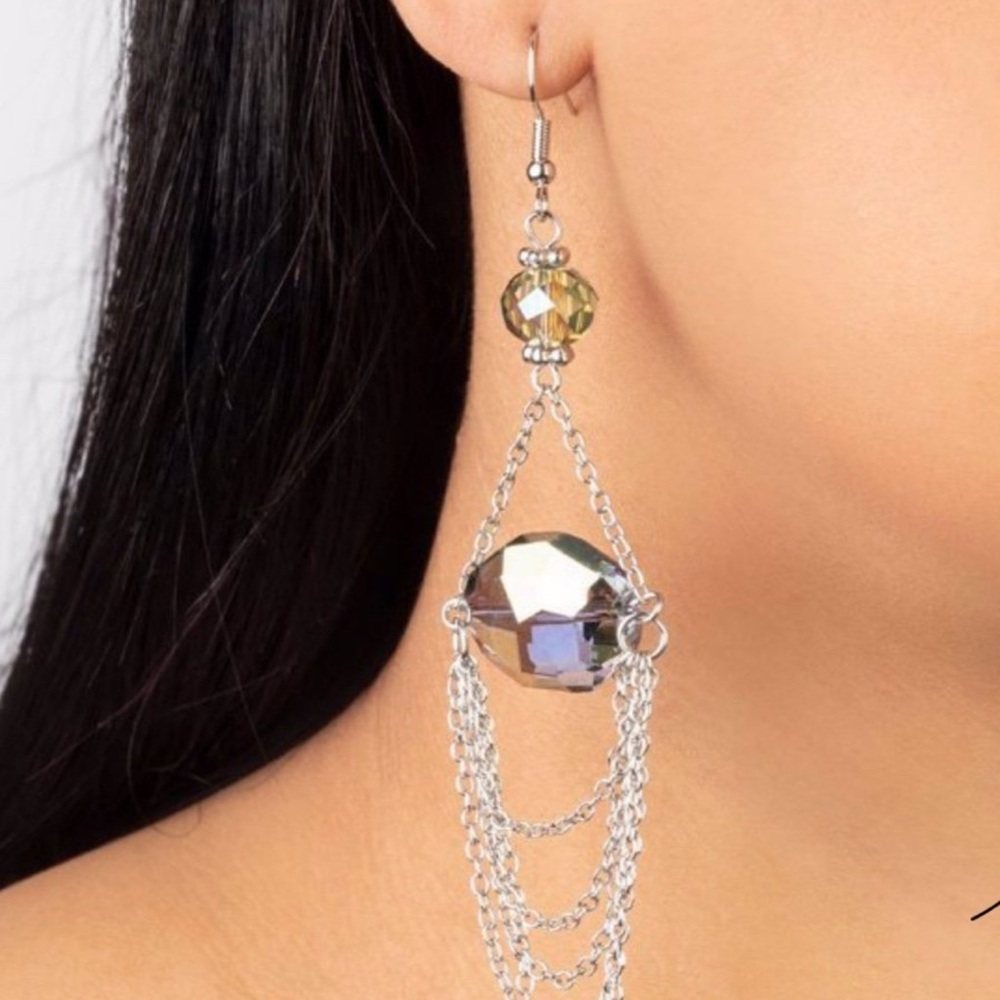Paparazzi Silver and Gold Chandelier Earrings